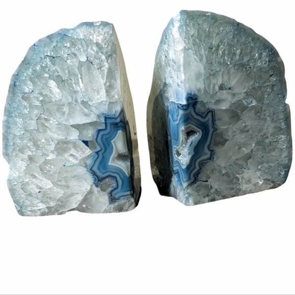 Brazilian Agate Other - Pair of Brazilian Agate Geode Sections Bookends or Decor Pieces